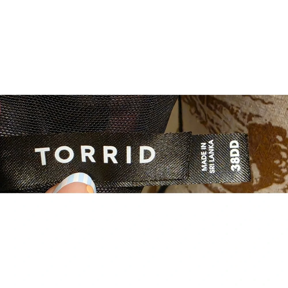 Torrid Dream Wire Free Lightly Lined Microfiber Bra Black Popery Floral 38DD